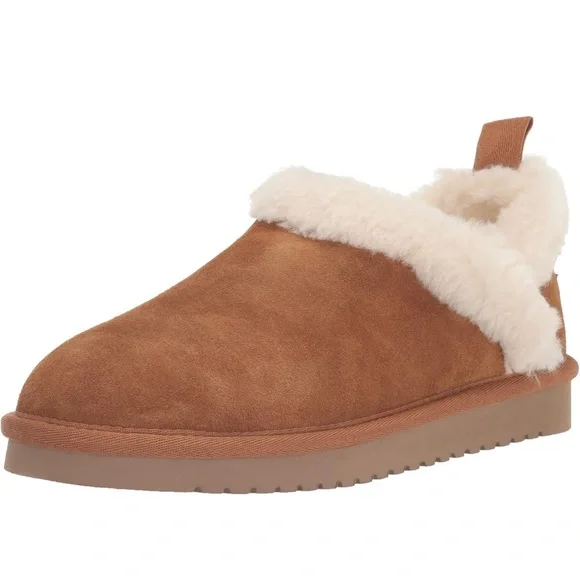 Koolaburra Tan Slippers with Plush Lining and Rubber Sole - Picture 6 of 9